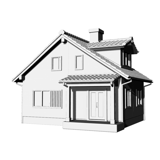 MRY-SFW LYTB737A Miniature Scene Building Model Japanese Style Single Family Residence Single Story With Attic Cottage Desktop Ornament 3D Printing Model