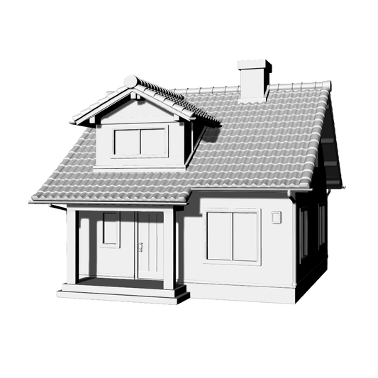 MRY-SFW LYTB737B Miniature Scene Building Model Japanese Style Single Family Residence Single Story With Attic Cottage Desktop Ornament 3D Printing Model