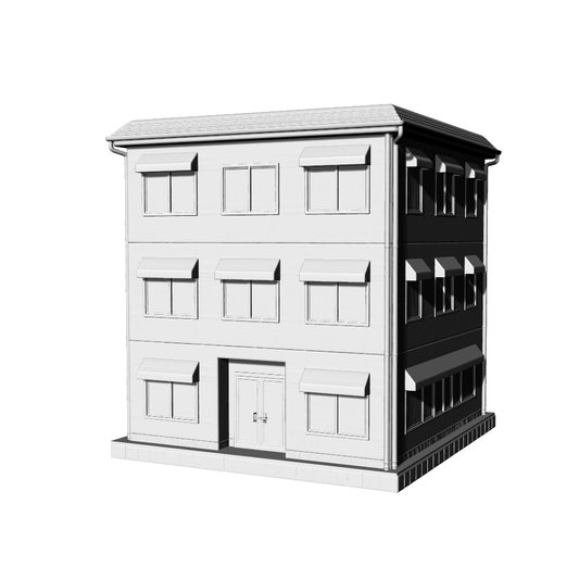MRY-SFW LYTB739B Miniature Scene Building Model Japanese Modern Residential Building Single Family Construction Desktop Ornament 3D Printing Model