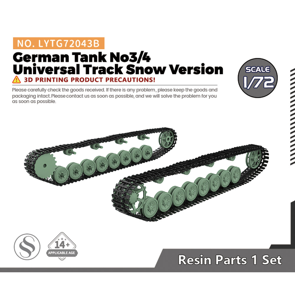 Yao's Studio LYTG043BModel Upgrades Parts German Tank III/IV Universal Track Snow Version