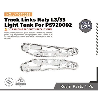 Yao's Studio LYTG066 1/35(48,72,144) Model Upgrade Parts Italy L3/33 Light Tank Track Links