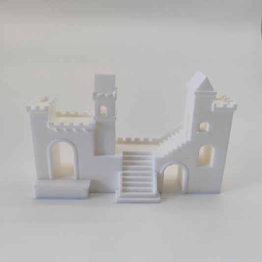SSMODEL LYTP002B 1/L 1/M 1/S European Style Castle Fish Tank Landscape Decoration Miniature Factory Building Military Car Railroad Track Accessory Props Diorama Scenery