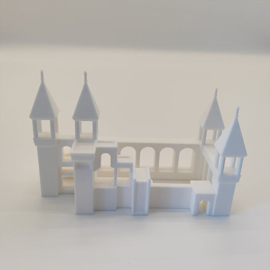 SSMODEL LYTP003B 1/L 1/S Fantasy Misalignment Castle Miniature Factory Building Military Car Railroad Track Accessory Props Diorama Scenery