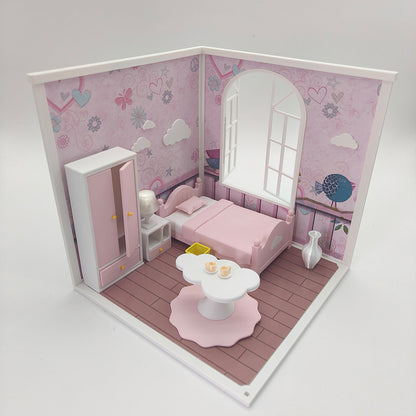 LYTP1012 Sweet Room Sugar Cube Chamber Series 1/18 Scale 3D Printed DIY Miniature Dollhouse For BJD & Obitsu Dolls Desktop Display