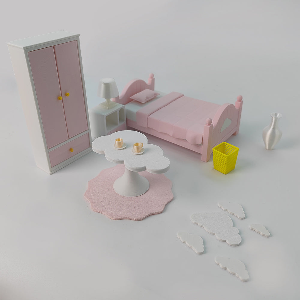LYTP1012 Sweet Room Sugar Cube Chamber Series 1/18 Scale 3D Printed DIY Miniature Dollhouse For BJD & Obitsu Dolls Desktop Display