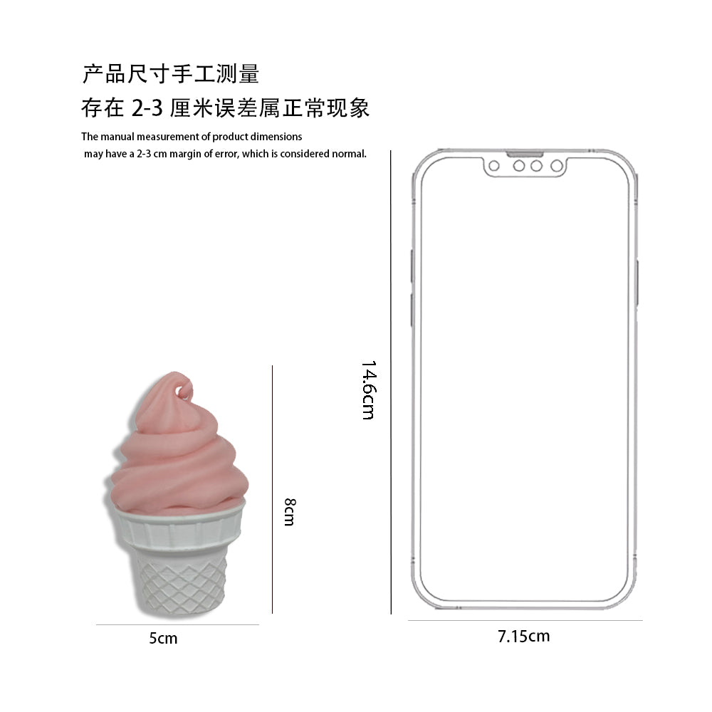 LYTP018J Ice Cream Key Ring 3D Printing Creative New Model Can Light Up Ice Cream Keychain Personalized Keychain Pendant