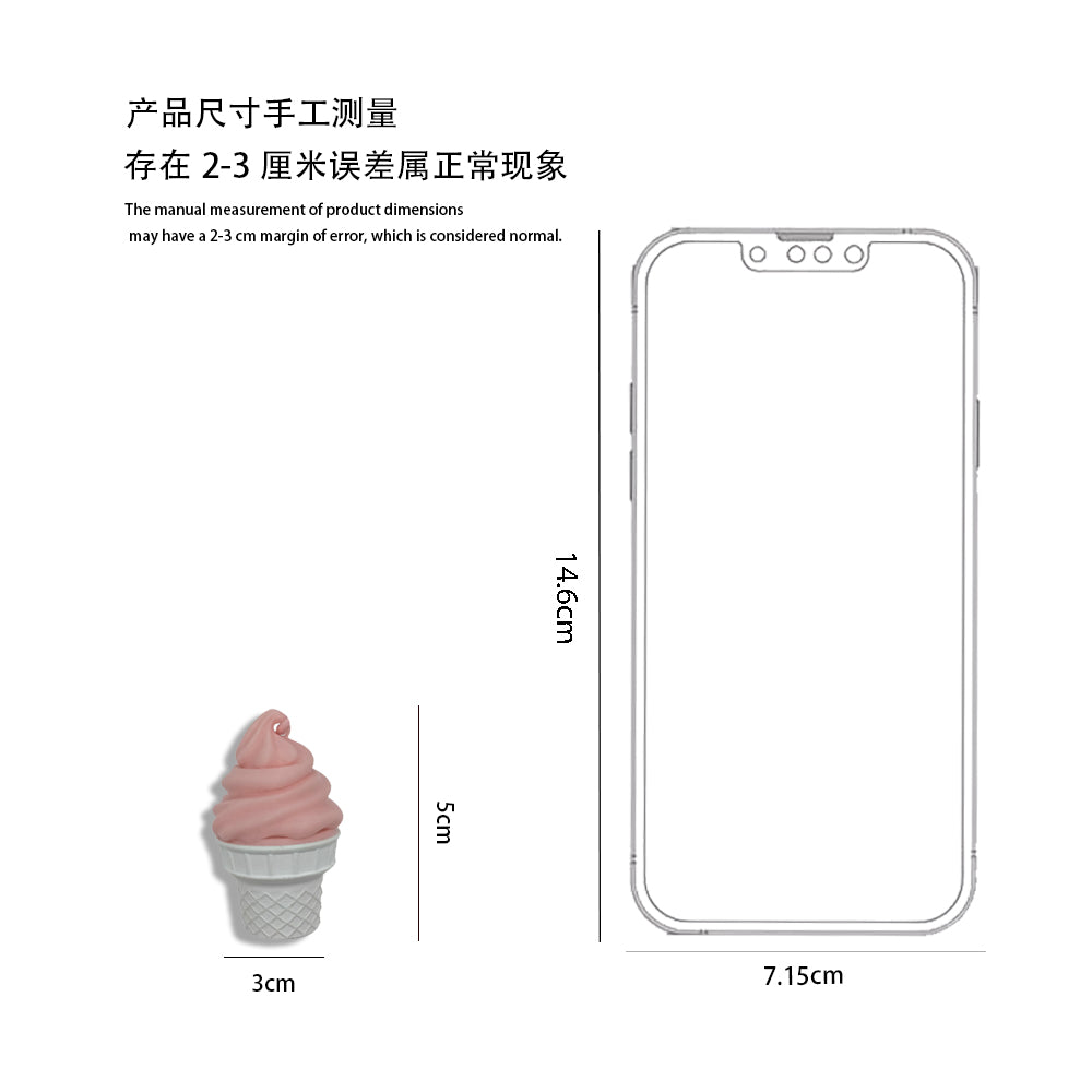 LYTP018J Ice Cream Key Ring 3D Printing Creative New Model Can Light Up Ice Cream Keychain Personalized Keychain Pendant