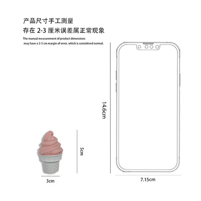 LYTP018J Ice Cream Key Ring 3D Printing Creative New Model Can Light Up Ice Cream Keychain Personalized Keychain Pendant