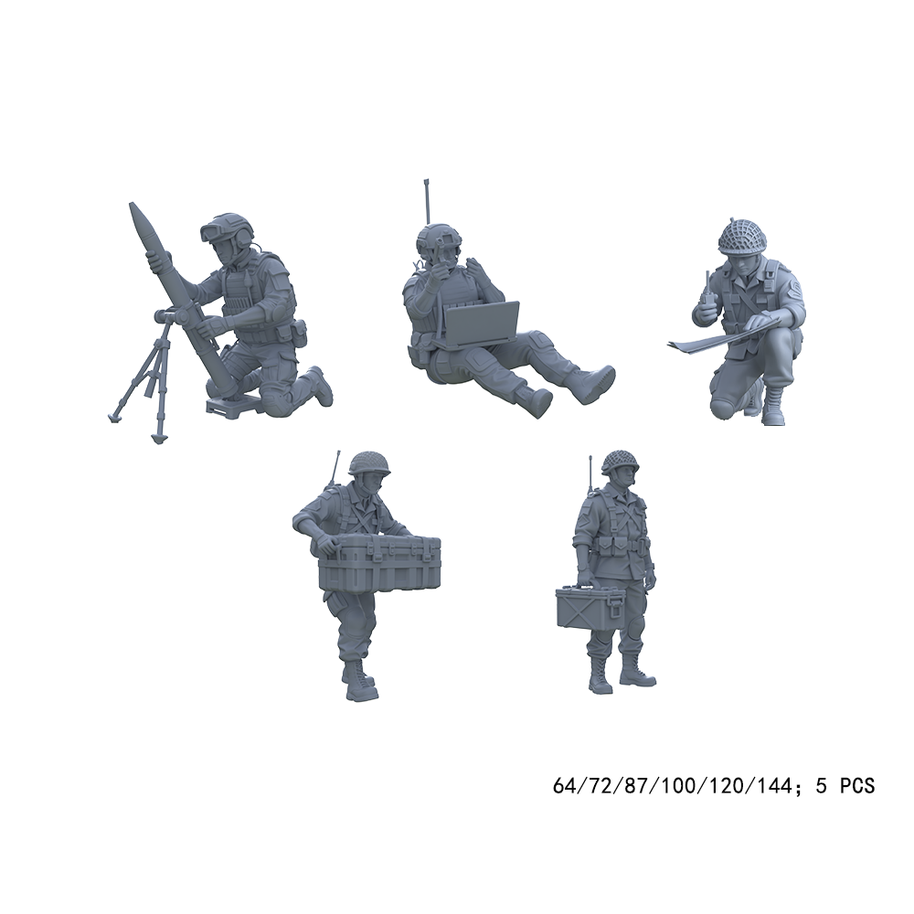 Yao's Studio LYTR001  Role-Specific Military Miniatures 5PCS 3D Printed Multi-Scale -Soldier Figurines for Diorama & Wargame 1set