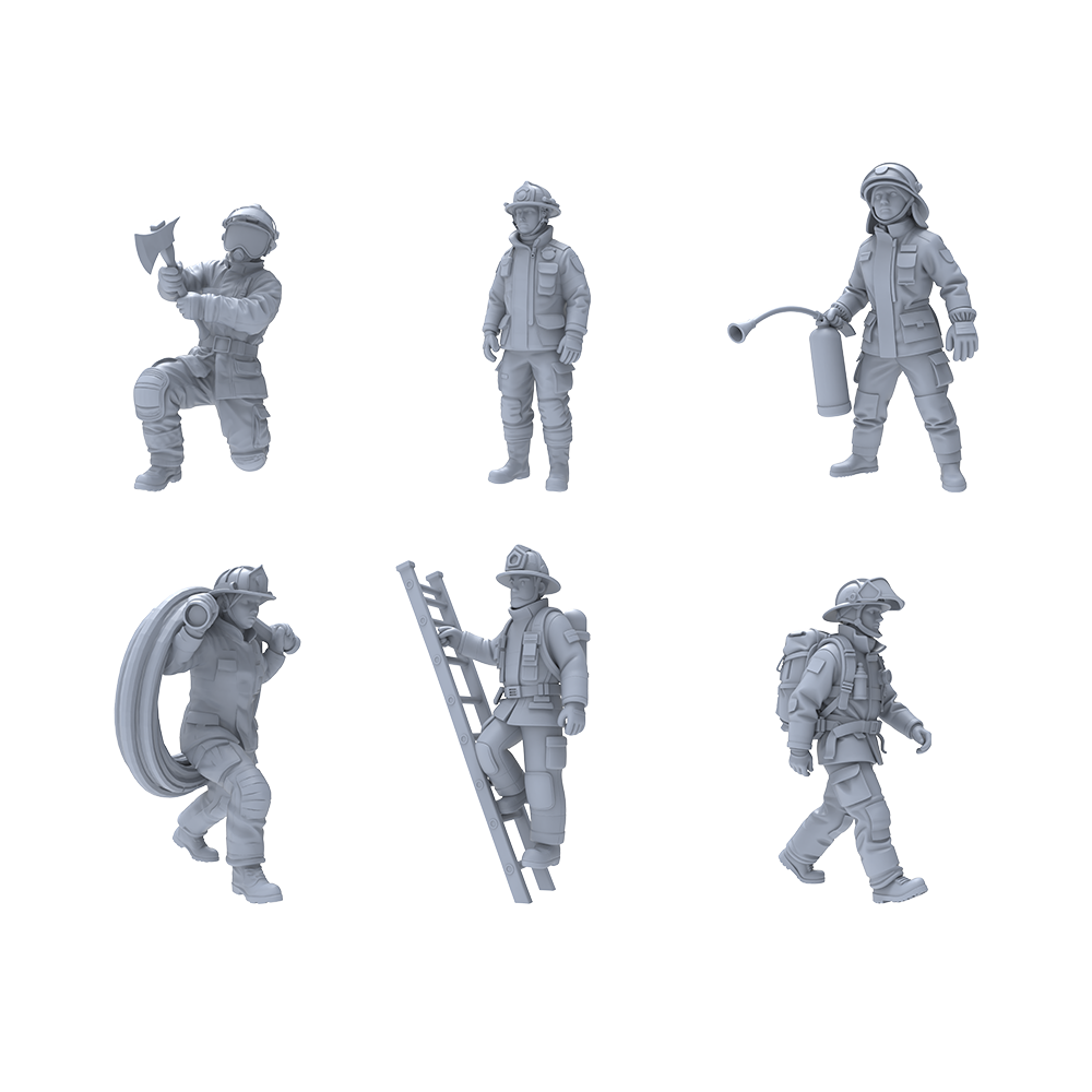 Yao's Studio LYTR036 Police Assistance Scene Resin Miniature Model 3-Piece Set - Police Officers & Child Figures Unpainted DIY Model Painting Urban Police Service Scene Decor 1set