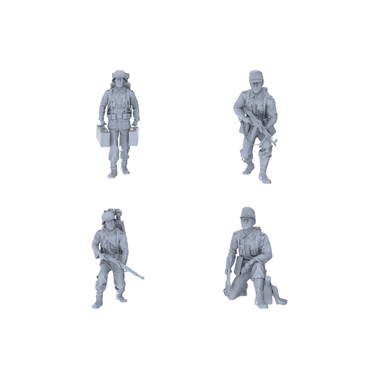 Yao's Studio LYTR059  S Scale Marching German soldiers resin miniature model 4-person group WWII miniature soldiers military model parts handmade 1set