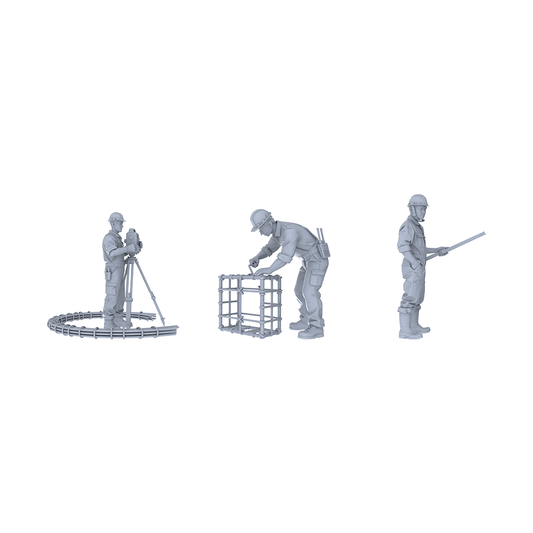 Yao's Studio LYTR118   Engineering Surveying & Construction Scene Resin Miniature Model 3-Figure Set - Engineering Technicians Unpainted DIY Model Painting Engineering Scene Decor 1set