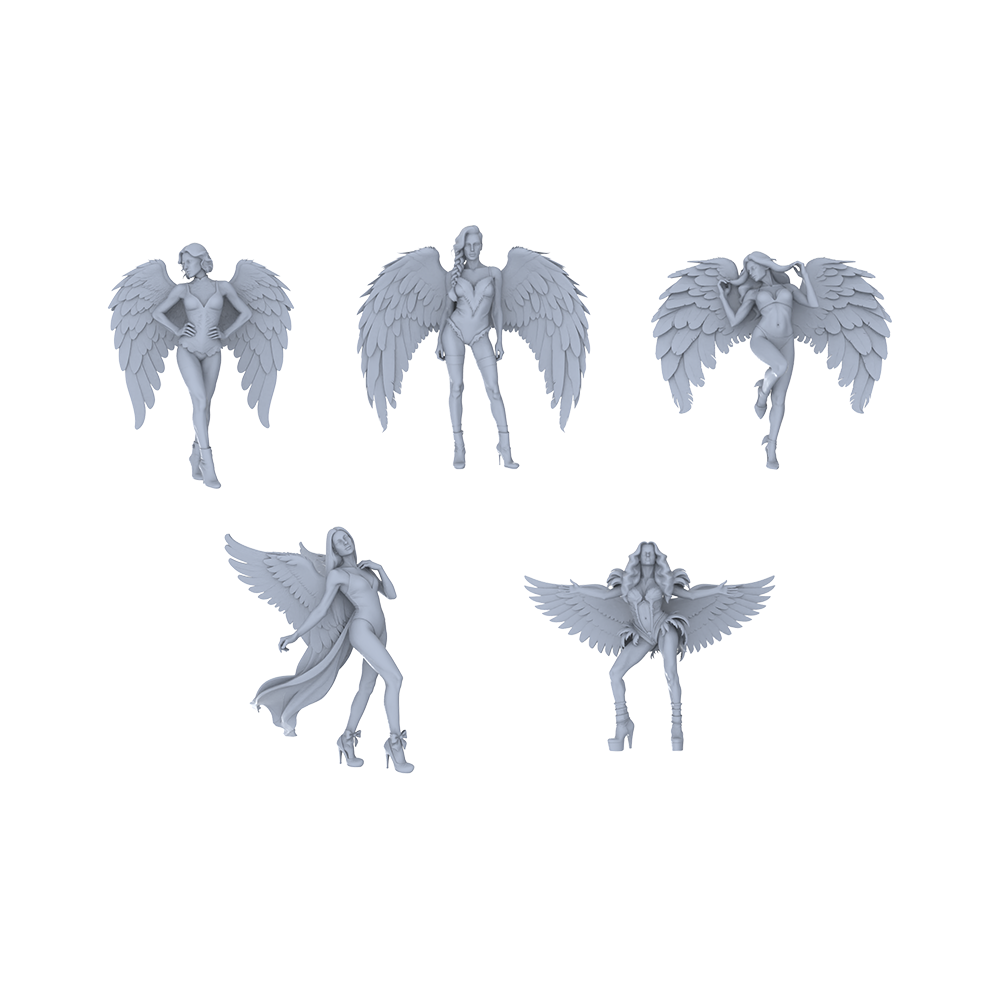 MRY-SFW LYTR151B Modern Elegant Female Single with Angel Wings 1pc