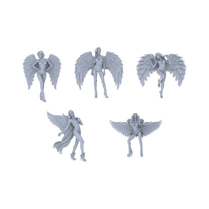 MRY-SFW LYTR151B Modern Elegant Female Single with Angel Wings 1pc