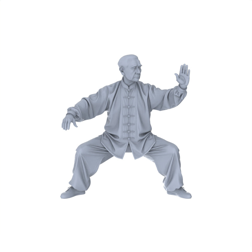 Yao's Studio LYTR153  Tai Chi Practitioners Resin Miniature Model 4-Figure Set, Unpainted Elderly Tai Chi Figures, DIY Painting Wellness Scene Decoration Miniatures Diorama Resin Figures