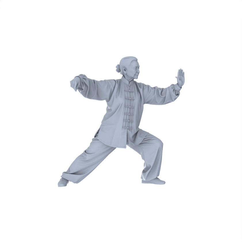 Yao's Studio LYTR153  Tai Chi Practitioners Resin Miniature Model 4-Figure Set, Unpainted Elderly Tai Chi Figures, DIY Painting Wellness Scene Decoration Miniatures Diorama Resin Figures