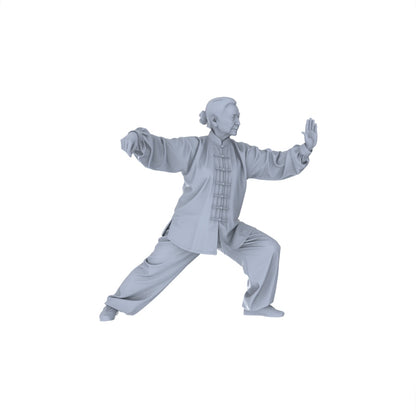 Yao's Studio LYTR153  Tai Chi Practitioners Resin Miniature Model 4-Figure Set, Unpainted Elderly Tai Chi Figures, DIY Painting Wellness Scene Decoration Miniatures Diorama Resin Figures