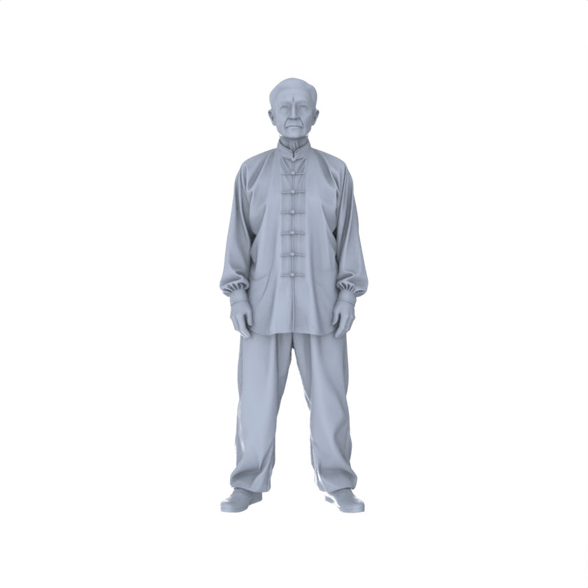 Yao's Studio LYTR153  Tai Chi Practitioners Resin Miniature Model 4-Figure Set, Unpainted Elderly Tai Chi Figures, DIY Painting Wellness Scene Decoration Miniatures Diorama Resin Figures