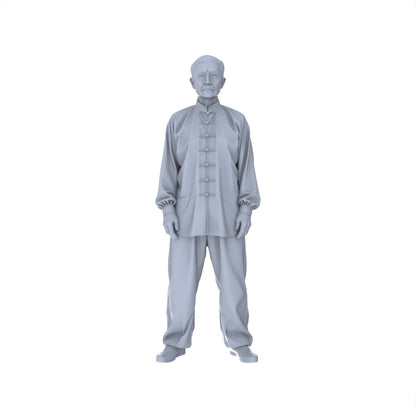 Yao's Studio LYTR153  Tai Chi Practitioners Resin Miniature Model 4-Figure Set, Unpainted Elderly Tai Chi Figures, DIY Painting Wellness Scene Decoration Miniatures Diorama Resin Figures
