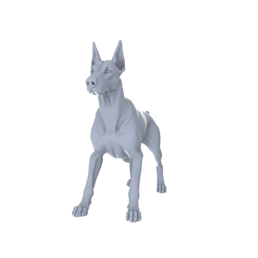 Yao's Studio LYTR154 Doberman Pinscher Resin Miniature Model 3-Figure Set, Unpainted Pet Dog Figures, DIY Painting Scene Decoration Miniatures Diorama Resin Figures