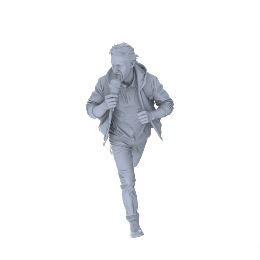 Yao's Studio LYTR155  Elderly Daily Life Resin Miniature Model 4-Figure Set, Unpainted Senior Citizen Figures, DIY Painting Street Scene Decoration Miniatures Diorama Resin Figures