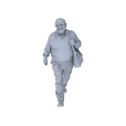 Yao's Studio LYTR155  Elderly Daily Life Resin Miniature Model 4-Figure Set, Unpainted Senior Citizen Figures, DIY Painting Street Scene Decoration Miniatures Diorama Resin Figures