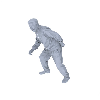 Yao's Studio LYTR155  Elderly Daily Life Resin Miniature Model 4-Figure Set, Unpainted Senior Citizen Figures, DIY Painting Street Scene Decoration Miniatures Diorama Resin Figures