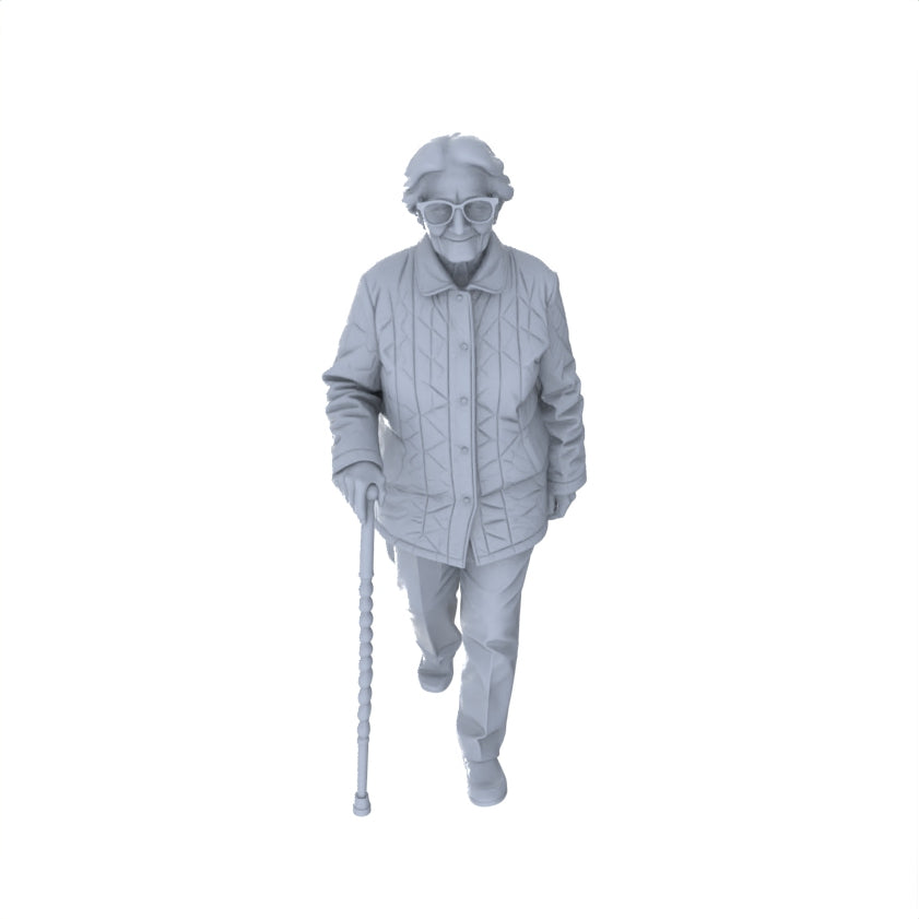 Yao's Studio LYTR155  Elderly Daily Life Resin Miniature Model 4-Figure Set, Unpainted Senior Citizen Figures, DIY Painting Street Scene Decoration Miniatures Diorama Resin Figures