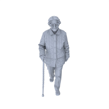 Yao's Studio LYTR155  Elderly Daily Life Resin Miniature Model 4-Figure Set, Unpainted Senior Citizen Figures, DIY Painting Street Scene Decoration Miniatures Diorama Resin Figures