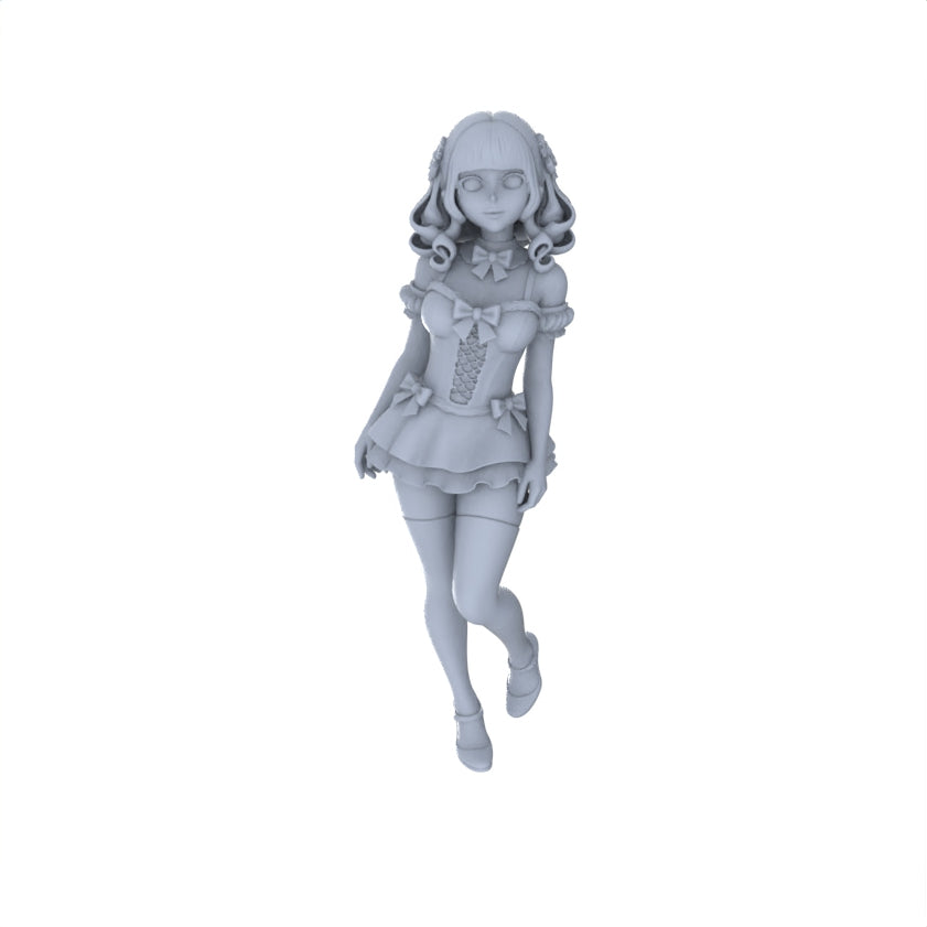 Yao's Studio LYTR158 Maid-styled Girls Resin Miniature Model 6-Figure Set, Unpainted Anime-style Figures, DIY Painting Scene Decoration Miniatures Diorama Resin Figures