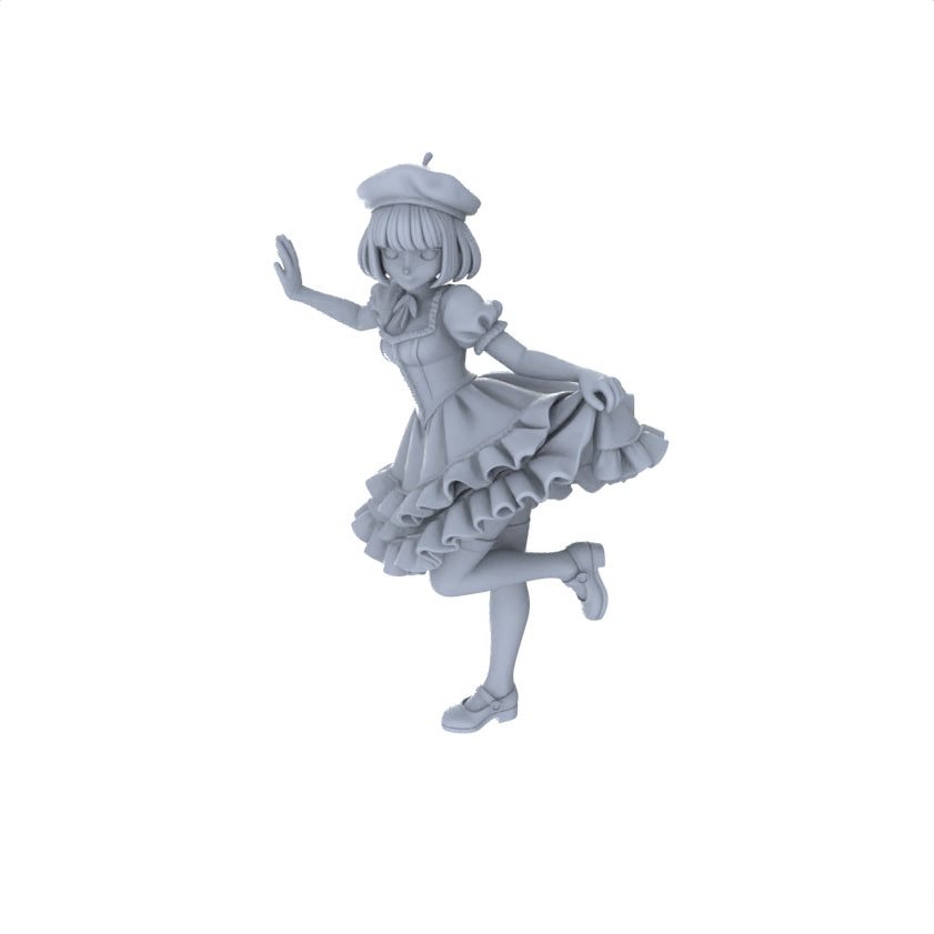 Yao's Studio LYTR158 Maid-styled Girls Resin Miniature Model 6-Figure Set, Unpainted Anime-style Figures, DIY Painting Scene Decoration Miniatures Diorama Resin Figures