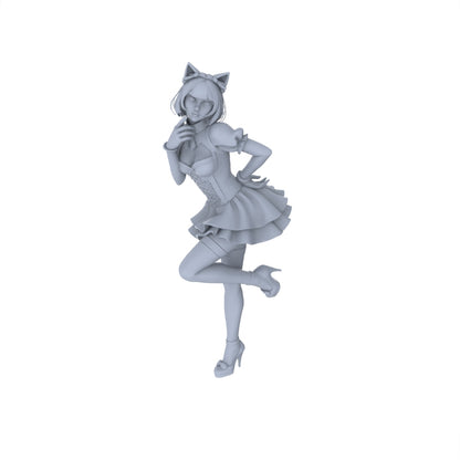 Yao's Studio LYTR158 Maid-styled Girls Resin Miniature Model 6-Figure Set, Unpainted Anime-style Figures, DIY Painting Scene Decoration Miniatures Diorama Resin Figures