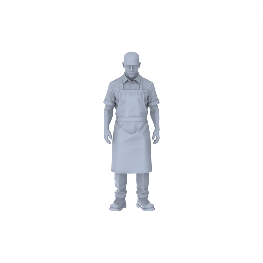 Yao's Studio LYTR160 Food Service Staff Resin Miniature Model 4-Figure Set, Unpainted Restaurant Worker Figures, DIY Painting Scene Decoration Miniatures Diorama Resin Figures