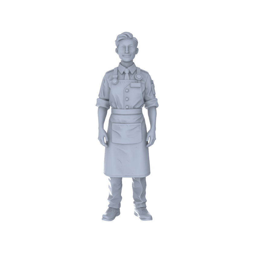 Yao's Studio LYTR253 5-Piece Unpainted Miniature Service People Figurines Perfect for Street Scene & Sand Table Building Miniatures Diorama Resin Figures