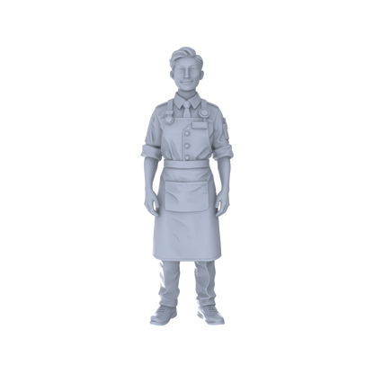 Yao's Studio LYTR253 5-Piece Unpainted Miniature Service People Figurines Perfect for Street Scene & Sand Table Building Miniatures Diorama Resin Figures