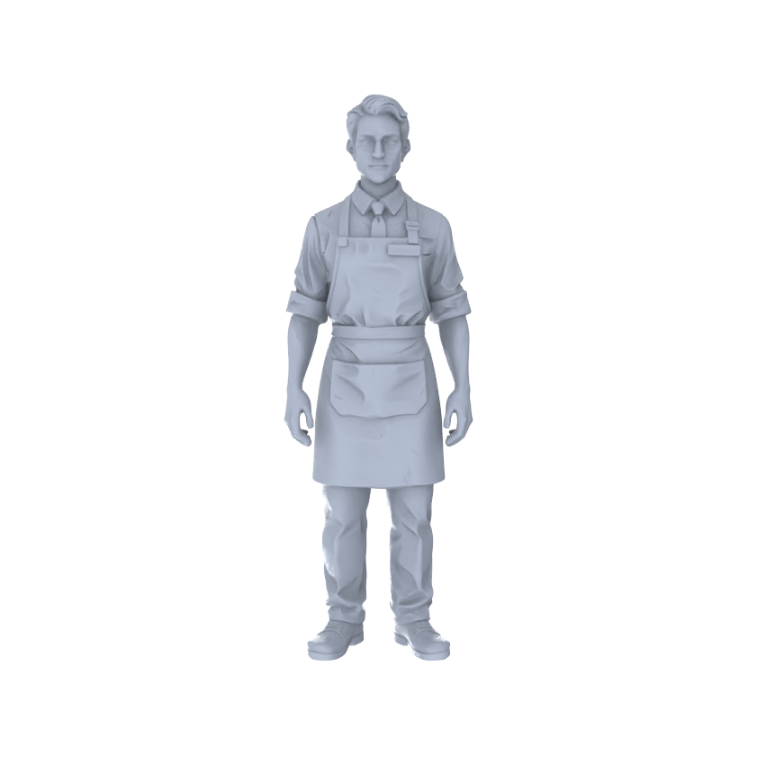 Yao's Studio LYTR253 5-Piece Unpainted Miniature Service People Figurines Perfect for Street Scene & Sand Table Building Miniatures Diorama Resin Figures