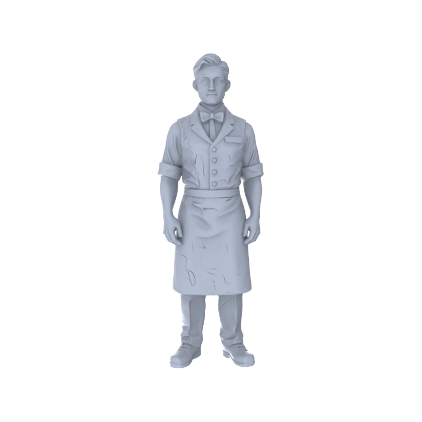 Yao's Studio LYTR253 5-Piece Unpainted Miniature Service People Figurines Perfect for Street Scene & Sand Table Building Miniatures Diorama Resin Figures