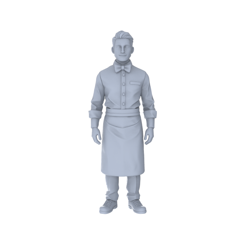 Yao's Studio LYTR253 5-Piece Unpainted Miniature Service People Figurines Perfect for Street Scene & Sand Table Building Miniatures Diorama Resin Figures