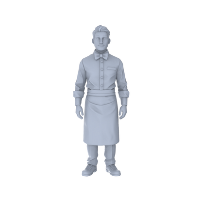 Yao's Studio LYTR253 5-Piece Unpainted Miniature Service People Figurines Perfect for Street Scene & Sand Table Building Miniatures Diorama Resin Figures