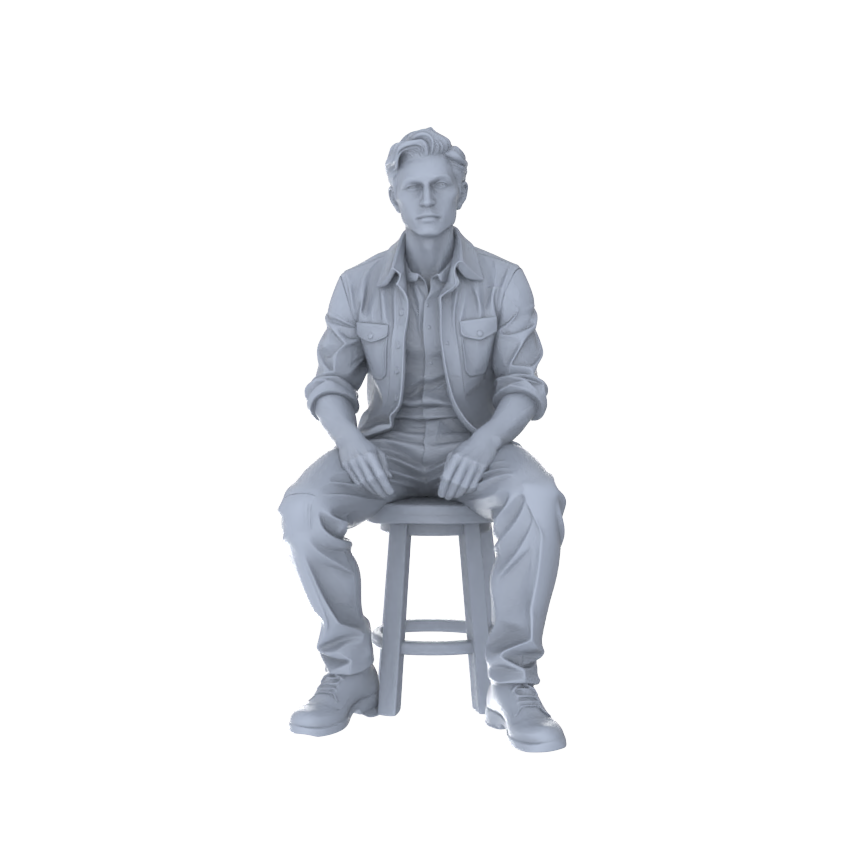 Yao's Studio LYTR256  Unpainted Miniature Seated Casual 4-Piece Set Ideal for Diorama & Sand Table Customization Miniatures Diorama Resin Figures