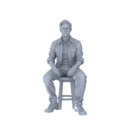 Yao's Studio LYTR256  Unpainted Miniature Seated Casual 4-Piece Set Ideal for Diorama & Sand Table Customization Miniatures Diorama Resin Figures