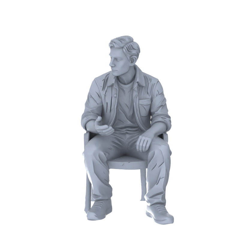 Yao's Studio LYTR256  Unpainted Miniature Seated Casual 4-Piece Set Ideal for Diorama & Sand Table Customization Miniatures Diorama Resin Figures