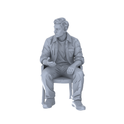 Yao's Studio LYTR256  Unpainted Miniature Seated Casual 4-Piece Set Ideal for Diorama & Sand Table Customization Miniatures Diorama Resin Figures