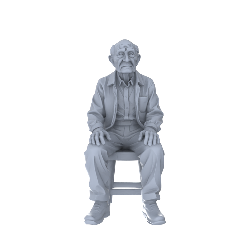 Yao's Studio LYTR256  Unpainted Miniature Seated Casual 4-Piece Set Ideal for Diorama & Sand Table Customization Miniatures Diorama Resin Figures