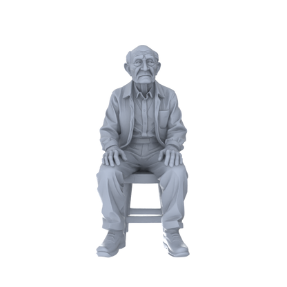 Yao's Studio LYTR256  Unpainted Miniature Seated Casual 4-Piece Set Ideal for Diorama & Sand Table Customization Miniatures Diorama Resin Figures