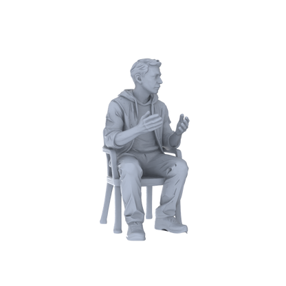Yao's Studio LYTR256  Unpainted Miniature Seated Casual 4-Piece Set Ideal for Diorama & Sand Table Customization Miniatures Diorama Resin Figures