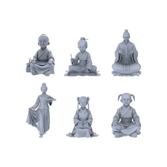 Yao's Studio LYTR045 Chinese Ancient School Scene Resin Miniature Model 6-Figure Set