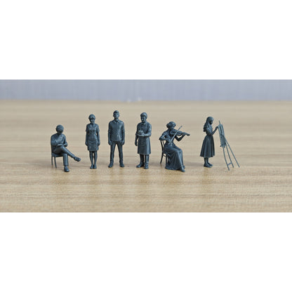 E-scooter Riders Resin Miniature Model 3-Figure Set, Unpainted E-scooter Figures, DIY Painting Street Scene Decoration Miniatures Diorama Resin Figures MRY-SFW LYTR167