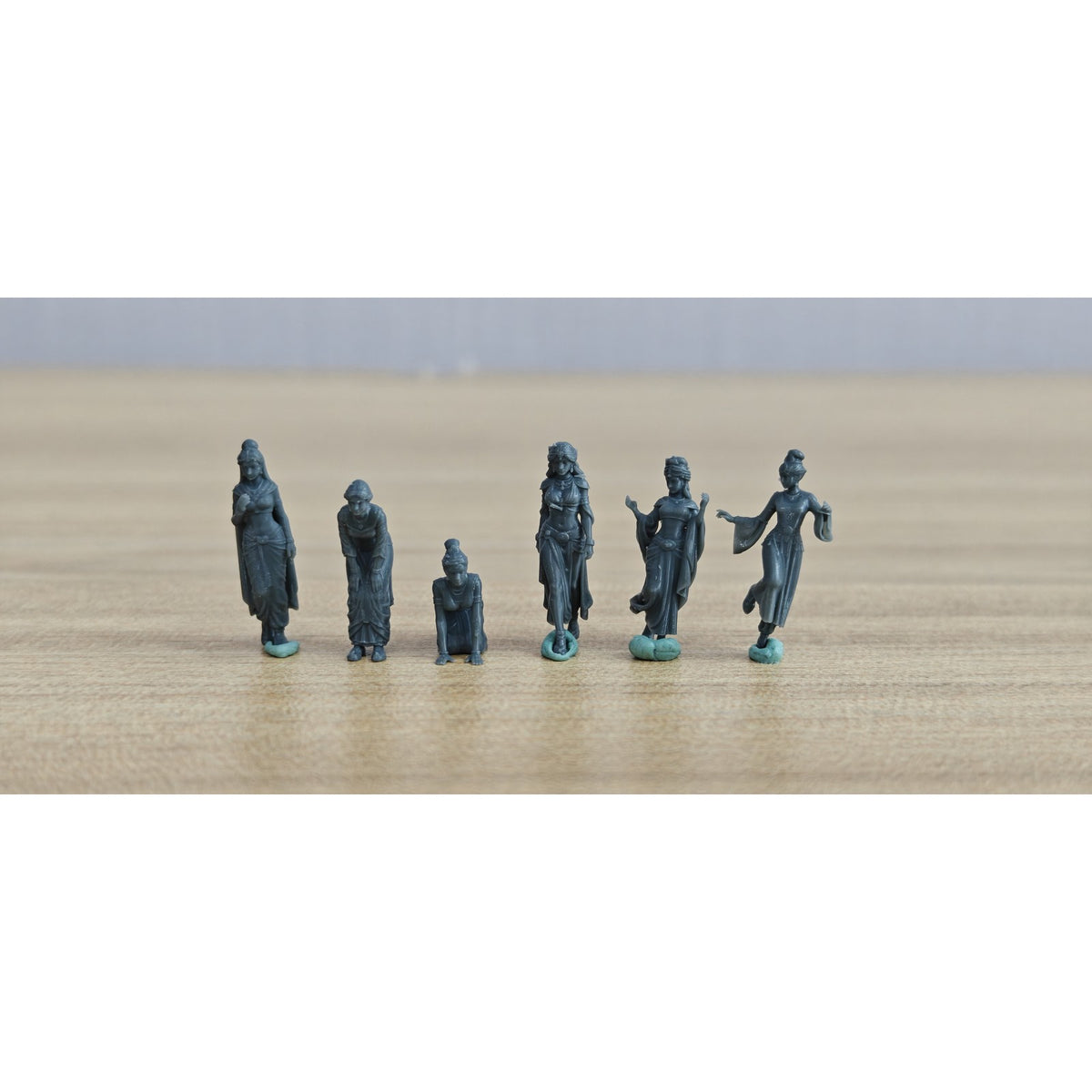 Ancient Beauty Hexad Resin Miniature Model 6-Figure Set, Unpainted Classical Dance Figures, DIY Painting Scene Decoration Miniatures Diorama Resin Figures MRY-SFW LYTR263