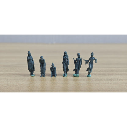 Ancient Beauty Hexad Resin Miniature Model 6-Figure Set, Unpainted Classical Dance Figures, DIY Painting Scene Decoration Miniatures Diorama Resin Figures MRY-SFW LYTR263